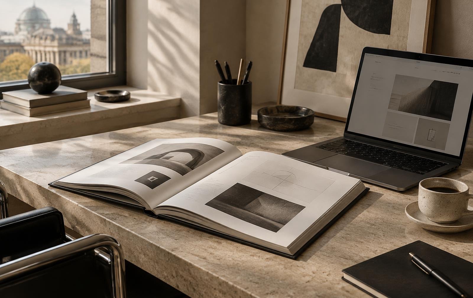 Material und Gestaltung in einer ruhigen industriellen Bildwelt